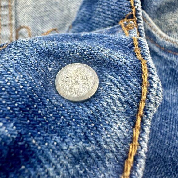 Vintage 80s Levis 549 Jeans 36x34 Made in USA Whiskering Wallet Fade Leather Tab - Picture 3 of 16